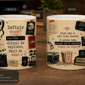 caneca cinema cult personalizada presente namorados retrô