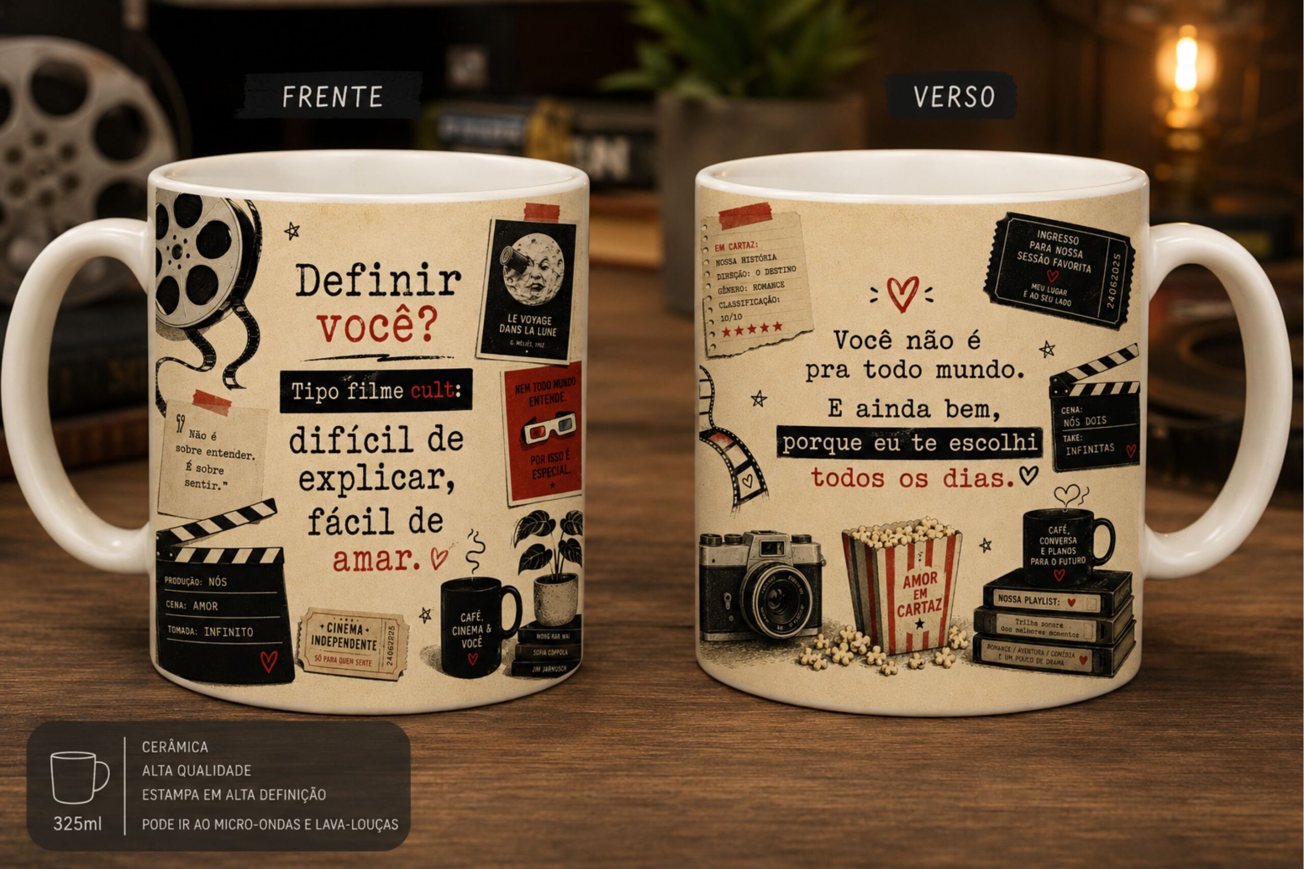 caneca cinema cult personalizada presente namorados retrô caneca cinema cult personalizada presente namorados retrô