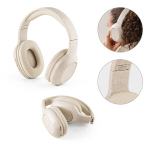 fone bluetooth wireless dobrável fibra de trigo 13h bateria